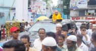বিশ্বনাথে উপজেলা চেয়ারম্যান পদপ্রার্থী সেলিমের দেশে আগমন, শোভাযাত্রা, সংবর্ধনা
